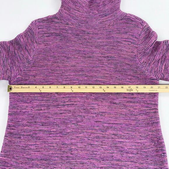 J Jill Women's Cowl Neck Space dye Tunic Sweater Large Pink Purple - Picture 11 of 12